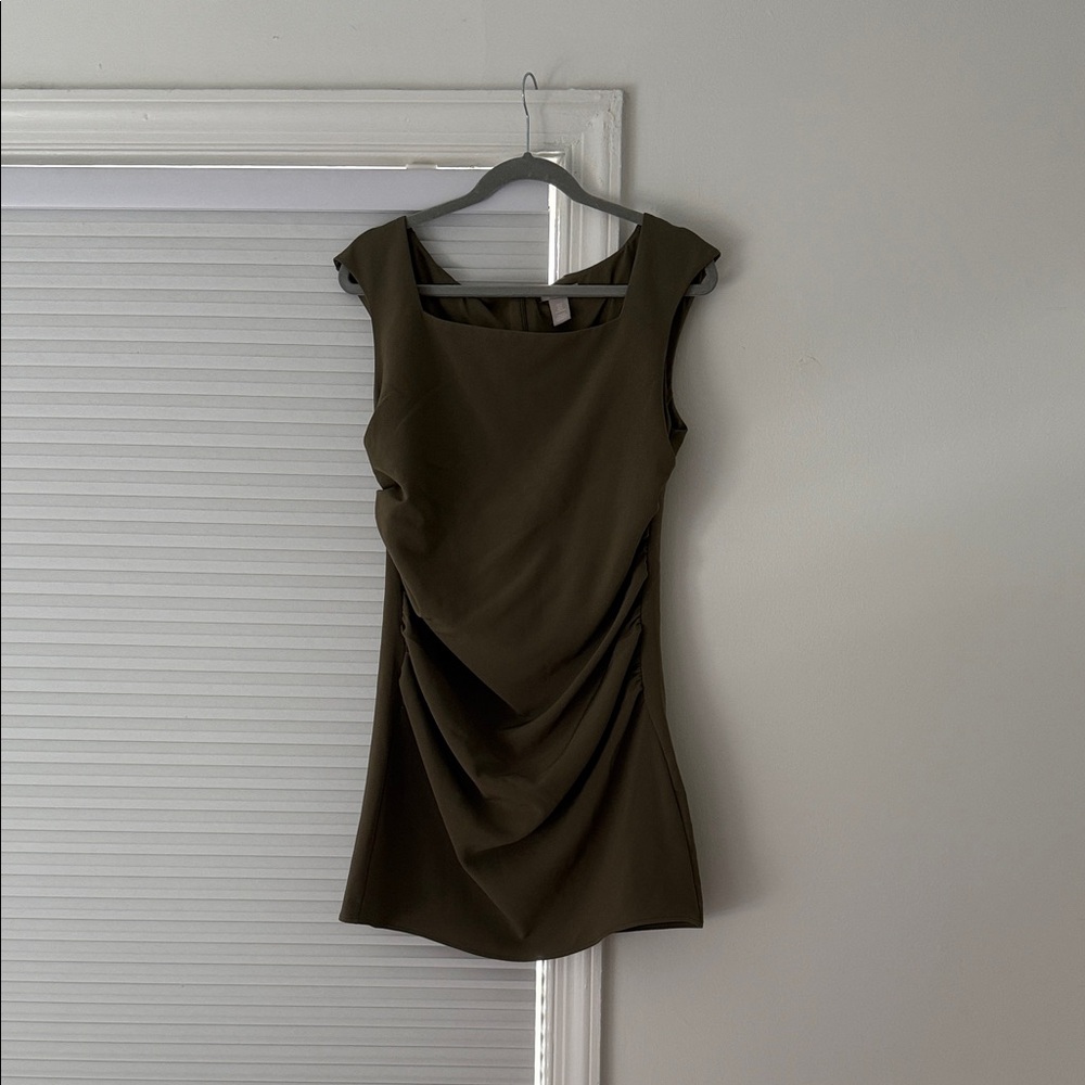 ZARA Olive Green Sleeveless Mini Dress